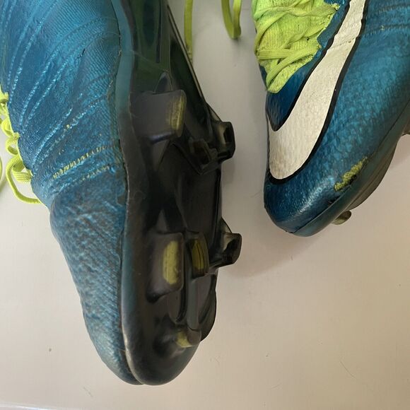Nike Women’s Soccer Cleats 7.5 Mercurial Superfly Blue Lagoon Neon Volt *READ* - Picture 8 of 11